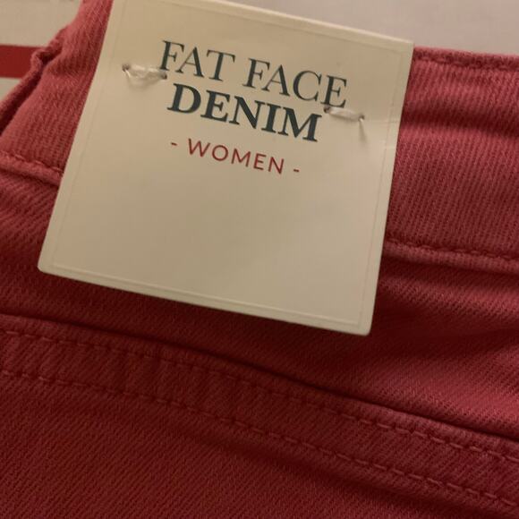 BOGO FREE! FAT FACE Womens Cotton Denim Shorts DEEP BERRY Sz 4 NWT - Picture 8 of 11